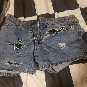 upcycled Y2K jean shorts